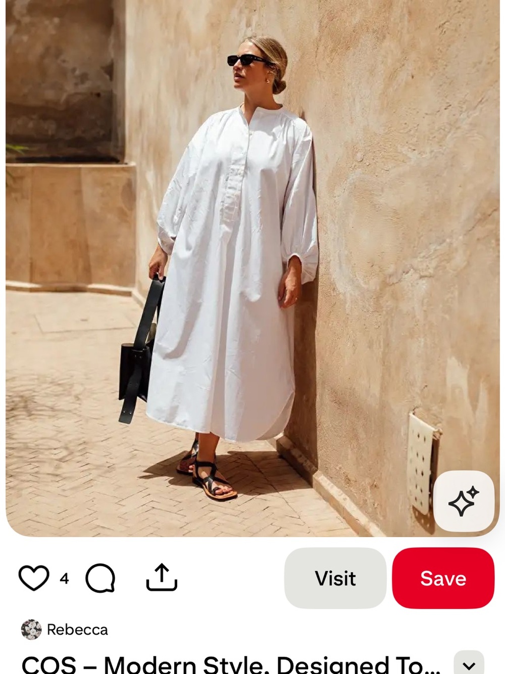 COS White Oversized Long-Sleeve Maxi Shirt Dress